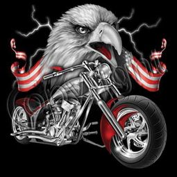 Mens Biker T-shirt - Eagle Biker