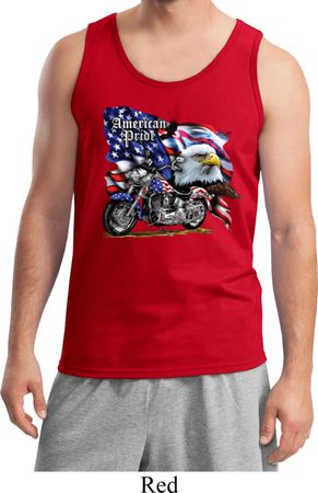 Mens Biker Tanktop American Pride Motorcycle Tank Top