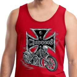 Mens Biker Tanktop Chopper Cross Skeleton Tank Top