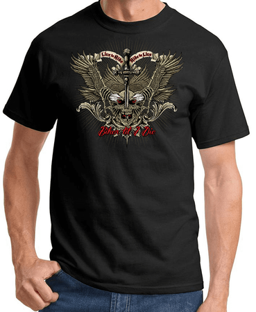 Men's Biker Til I Die Sword T-shirt - Black