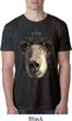 Mens Black Bear Shirt Big Black Bear Face Black Burnout T-Shirt