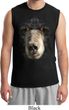 Mens Black Bear Shirt Big Black Bear Face Muscle Tee T-Shirt