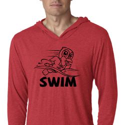 Mens Black Penguin Power Swim Lightweight Hoodie Tee Mens Black Penguin Power Swim Lightweight Hoodie Tee