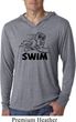 Mens Black Penguin Power Swim Lightweight Hoodie Tee