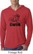 Mens Black Penguin Power Swim Lightweight Hoodie Tee