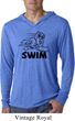 Mens Black Penguin Power Swim Lightweight Hoodie Tee
