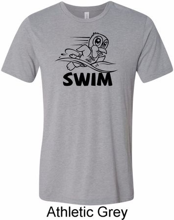 Mens Black Penguin Power Swim Tri Blend Tee