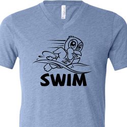 Mens Black Penguin Power Swim Tri Blend V-neck Mens Black Penguin Power Swim Tri Blend V-neck