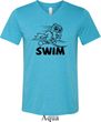 Mens Black Penguin Power Swim Tri Blend V-neck