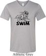 Mens Black Penguin Power Swim Tri Blend V-neck