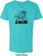 Mens Black Penguin Power Swim V-neck Shirt