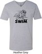 Mens Black Penguin Power Swim V-neck Shirt