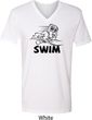 Mens Black Penguin Power Swim V-neck Shirt