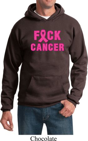 Mens Breast Cancer Awareness Hoodie F*CK Cancer Hoody