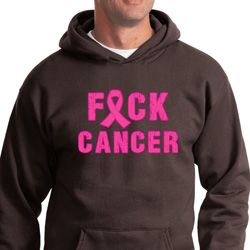 Mens Breast Cancer Awareness Hoodie F*CK Cancer Hoody