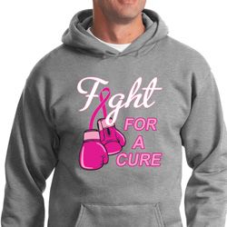 Mens Breast Cancer Awareness Hoodie Fight For a Cure Hoody