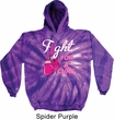 Mens Breast Cancer Awareness Hoodie Fight For a Cure Tie Dye Hoody