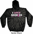 Mens Breast Cancer Awareness Hoodie I Love Boobies Tie Dye Hoody