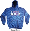 Mens Breast Cancer Awareness Hoodie I Love Boobies Tie Dye Hoody