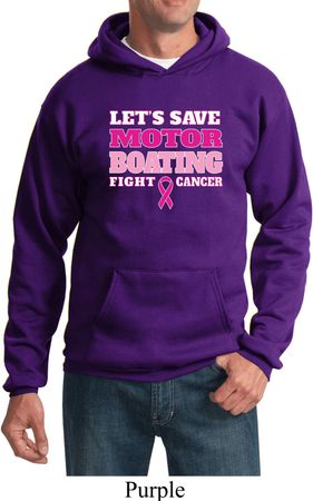 Mens Breast Cancer Awareness Hoodie Motor Boating Hoody
