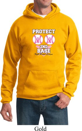 Mens Breast Cancer Awareness Hoodie Protect 2nd Base Hoody