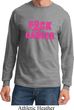 Mens Breast Cancer Awareness Shirt F*CK Cancer Long Sleeve Tee T-Shirt