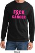 Mens Breast Cancer Awareness Shirt F*CK Cancer Long Sleeve Tee T-Shirt