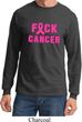 Mens Breast Cancer Awareness Shirt F*CK Cancer Long Sleeve Tee T-Shirt
