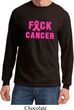 Mens Breast Cancer Awareness Shirt F*CK Cancer Long Sleeve Tee T-Shirt