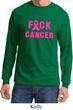 Mens Breast Cancer Awareness Shirt F*CK Cancer Long Sleeve Tee T-Shirt