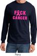 Mens Breast Cancer Awareness Shirt F*CK Cancer Long Sleeve Tee T-Shirt