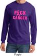 Mens Breast Cancer Awareness Shirt F*CK Cancer Long Sleeve Tee T-Shirt