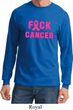 Mens Breast Cancer Awareness Shirt F*CK Cancer Long Sleeve Tee T-Shirt