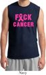 Mens Breast Cancer Awareness Shirt F*CK Cancer Muscle Tee T-Shirt