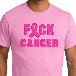 Mens Breast Cancer Awareness Shirt F*CK Cancer Organic Tee T-Shirt
