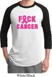 Mens Breast Cancer Awareness Shirt F*CK Cancer Raglan Tee T-Shirt
