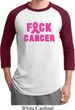 Mens Breast Cancer Awareness Shirt F*CK Cancer Raglan Tee T-Shirt