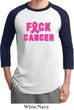Mens Breast Cancer Awareness Shirt F*CK Cancer Raglan Tee T-Shirt