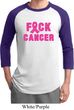 Mens Breast Cancer Awareness Shirt F*CK Cancer Raglan Tee T-Shirt