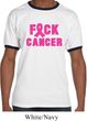 Mens Breast Cancer Awareness Shirt F*CK Cancer Ringer Tee T-Shirt