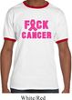 Mens Breast Cancer Awareness Shirt F*CK Cancer Ringer Tee T-Shirt