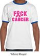 Mens Breast Cancer Awareness Shirt F*CK Cancer Ringer Tee T-Shirt