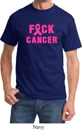 Mens Breast Cancer Awareness Shirt F*CK Cancer Tee T-Shirt