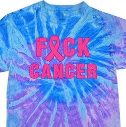 Mens Breast Cancer Awareness Shirt F*CK Cancer Tie Dye Tee T-shirt
