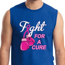 Mens Breast Cancer Awareness Shirt Fight For a Cure Muscle Tee T-Shirt