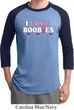 Mens Breast Cancer Awareness Shirt I Love Boobies Raglan Tee T-Shirt