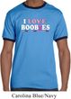 Mens Breast Cancer Awareness Shirt I Love Boobies Ringer Tee T-Shirt