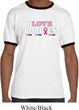 Mens Breast Cancer Awareness Shirt I Love Boobies Ringer Tee T-Shirt