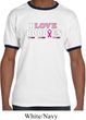 Mens Breast Cancer Awareness Shirt I Love Boobies Ringer Tee T-Shirt