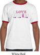 Mens Breast Cancer Awareness Shirt I Love Boobies Ringer Tee T-Shirt
